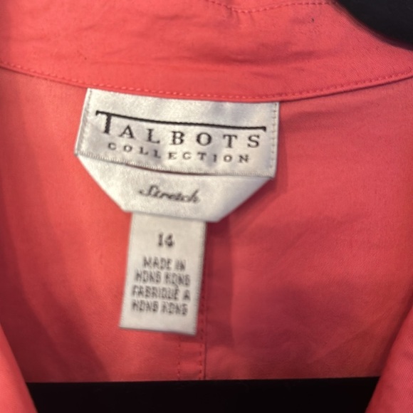 Talbots Collection Salmon Button Down Long Sleeve Shirt 14 - Picture 4 of 9